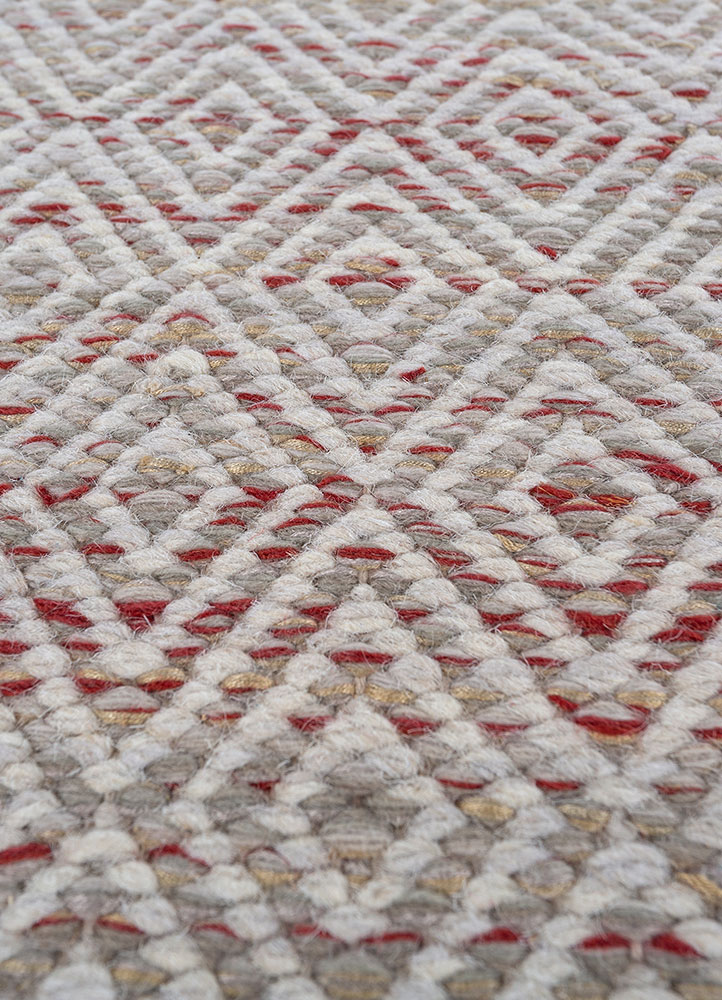 abrash blue wool and viscose flat weaves Rug - CloseUp