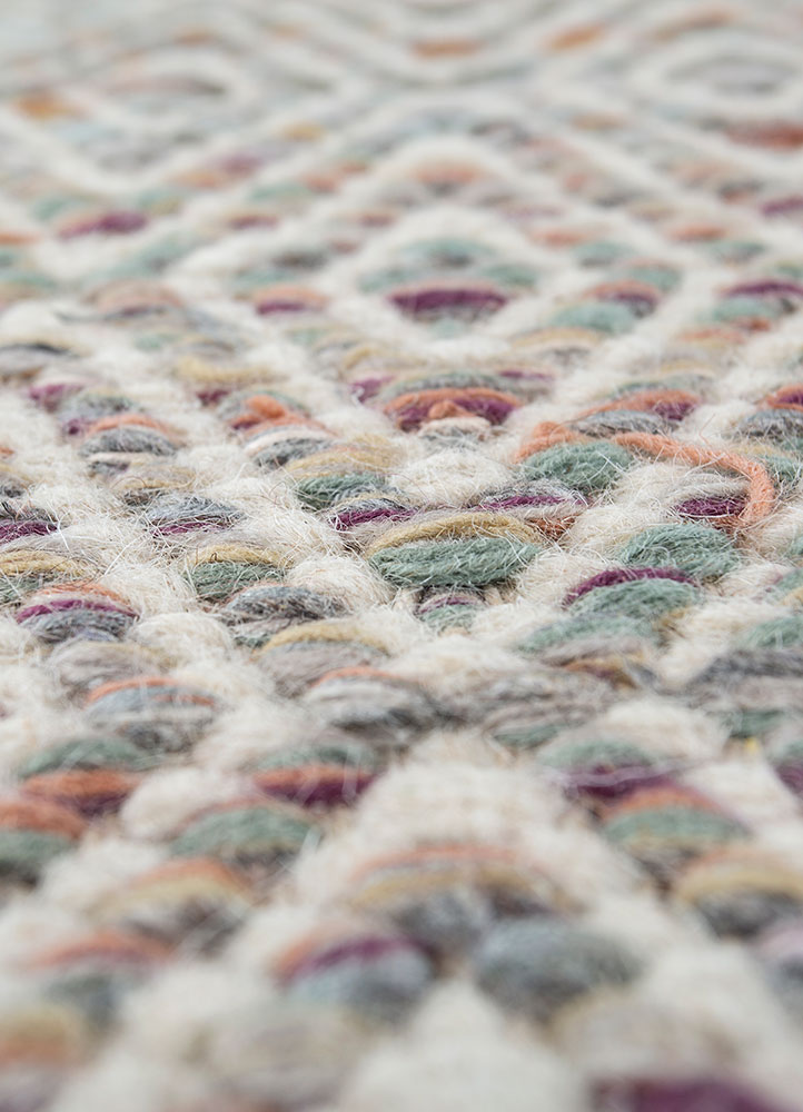abrash blue wool and viscose flat weaves Rug - CloseUp