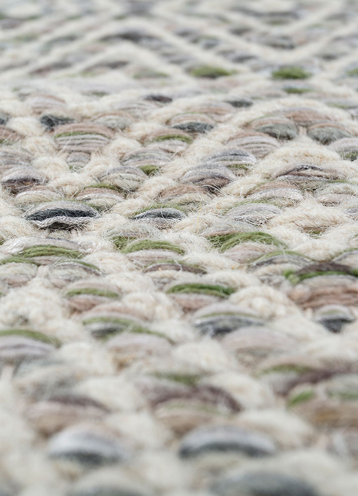 abrash blue wool and viscose flat weaves Rug - CloseUp