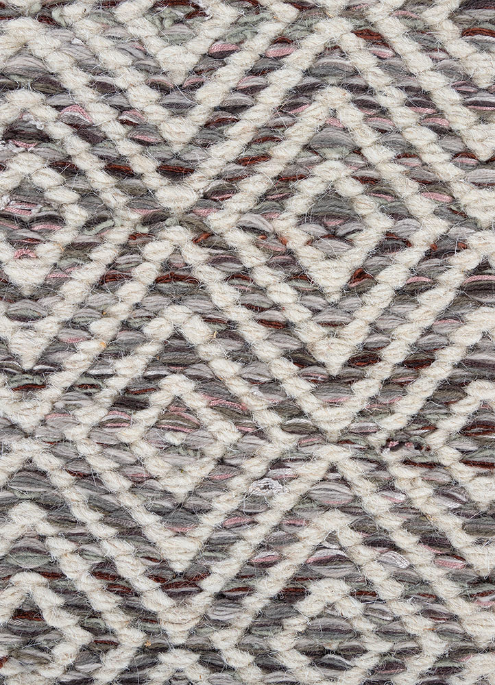 abrash grey and black wool and viscose flat weaves Rug - CloseUp