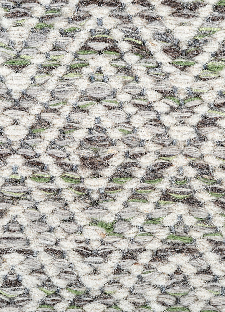 abrash grey and black wool and viscose flat weaves Rug - CloseUp