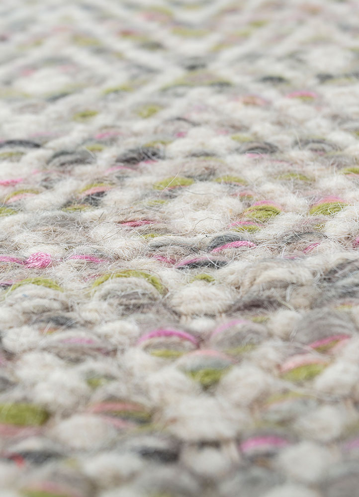 abrash beige and brown wool and viscose flat weaves Rug - CloseUp