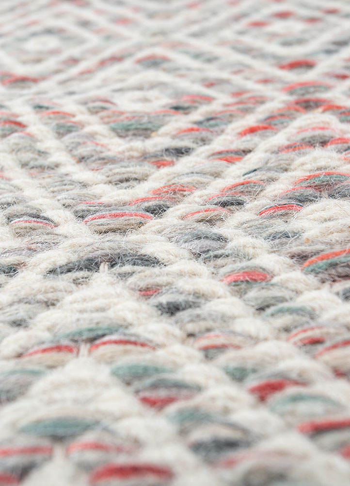 abrash green wool and viscose flat weaves Rug - CloseUp