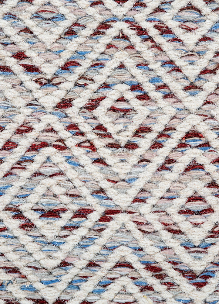 abrash red and orange wool and viscose flat weaves Rug - CloseUp