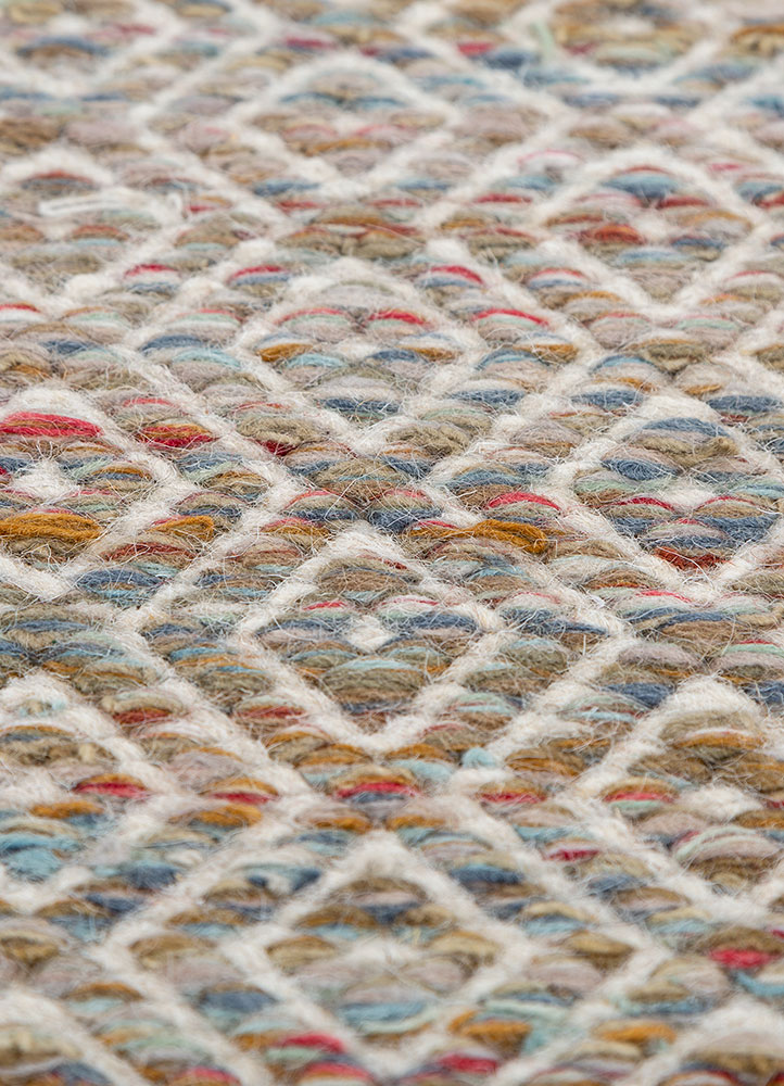 abrash gold wool and viscose flat weaves Rug - CloseUp