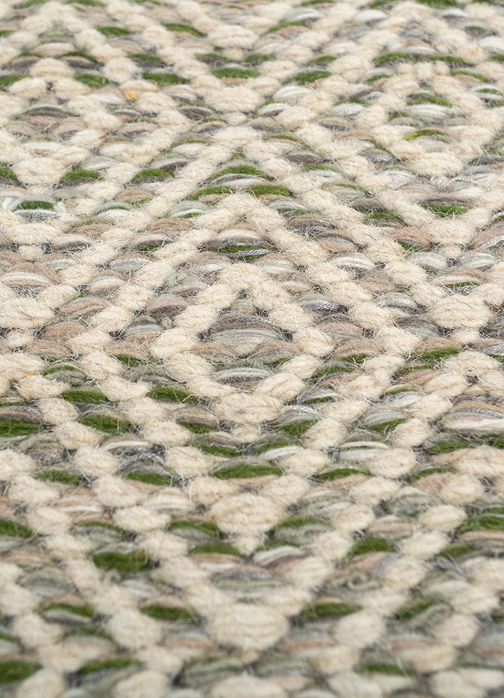 abrash blue wool and viscose flat weaves Rug - CloseUp