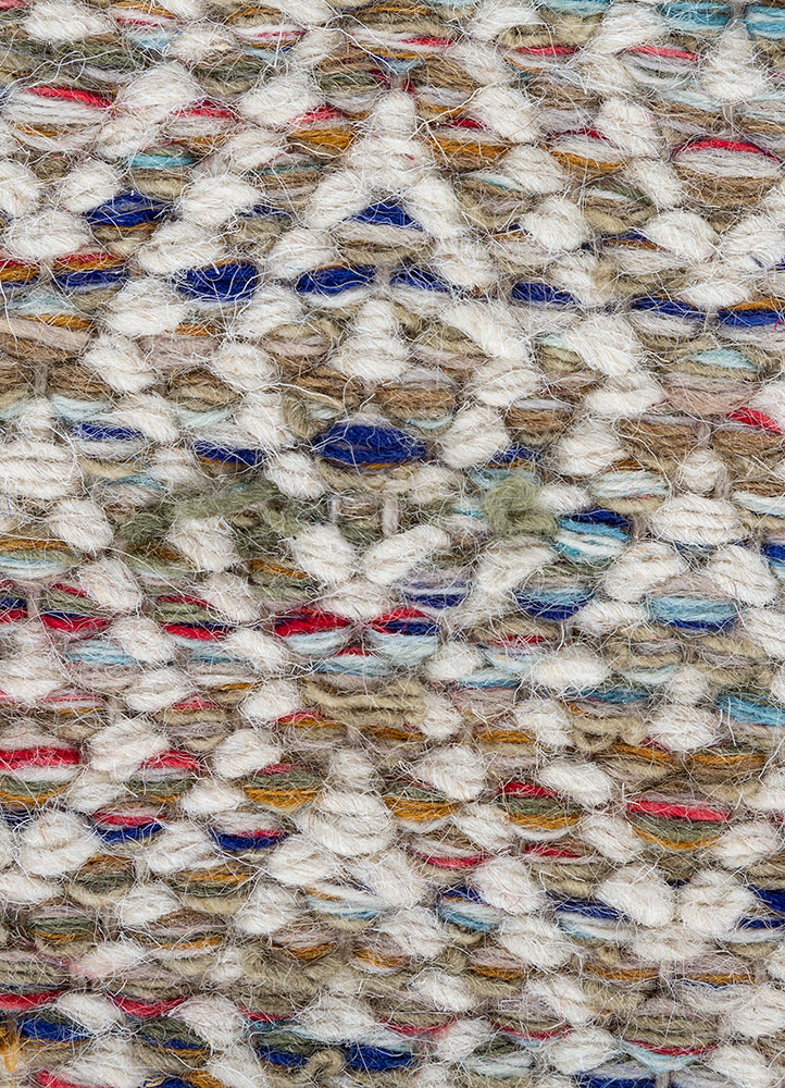 abrash blue wool and viscose flat weaves Rug - CloseUp