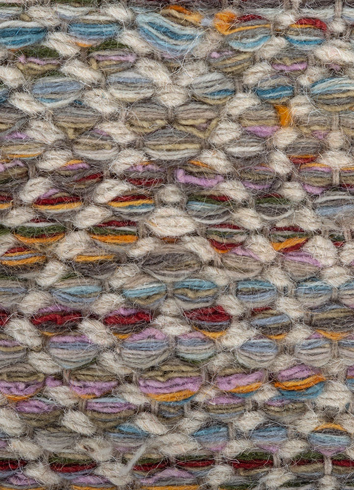 abrash pink and purple wool and viscose flat weaves Rug - CloseUp