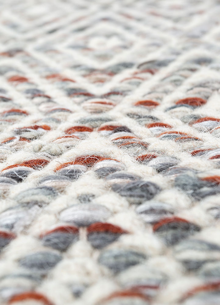 abrash red and orange wool and viscose flat weaves Rug - CloseUp