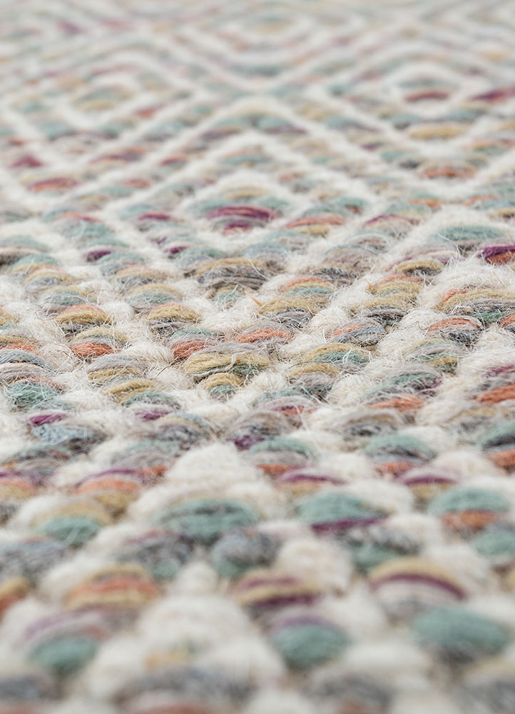 abrash pink and purple wool and viscose flat weaves Rug - CloseUp