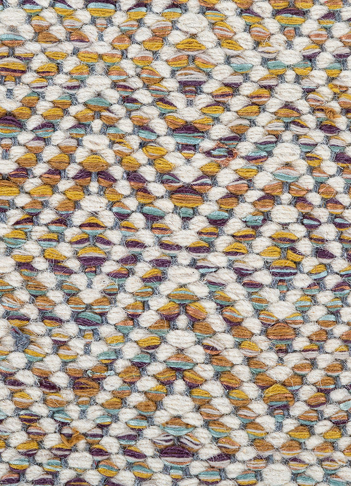abrash pink and purple wool and viscose flat weaves Rug - CloseUp