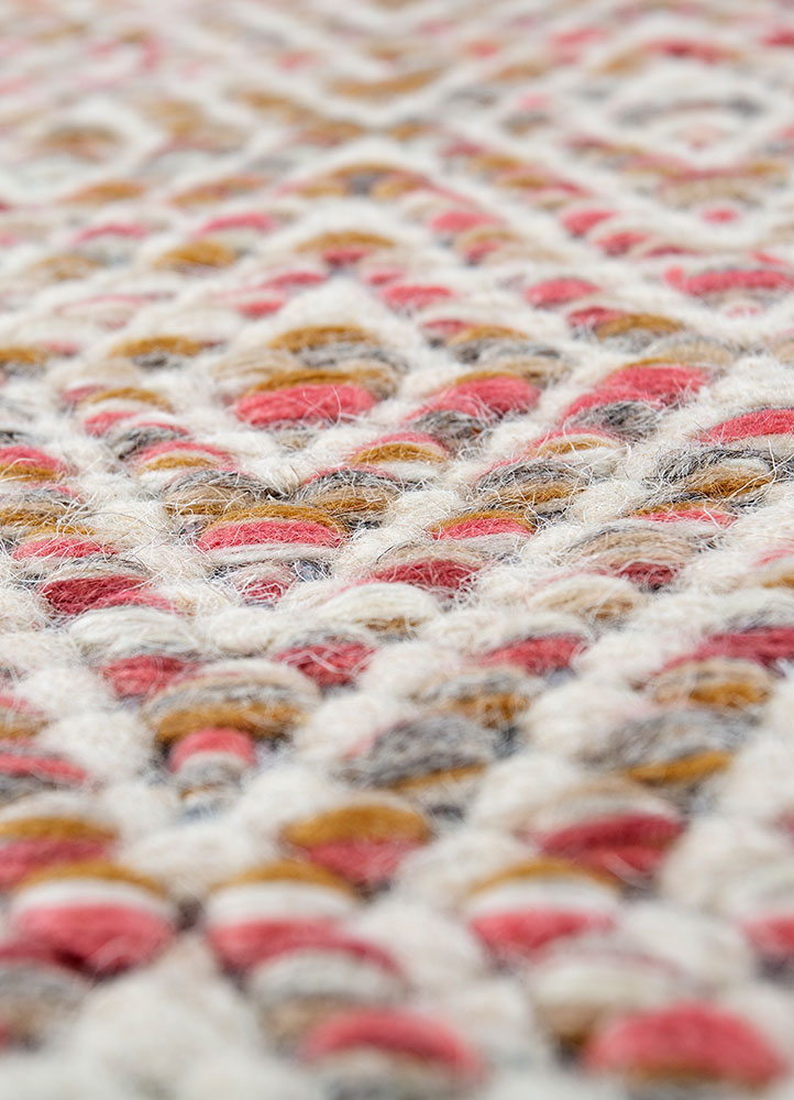 abrash pink and purple wool and viscose flat weaves Rug - CloseUp