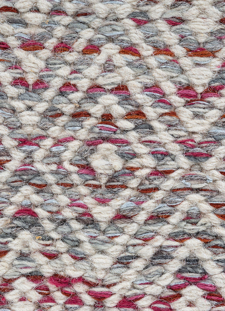 abrash pink and purple wool and viscose flat weaves Rug - CloseUp