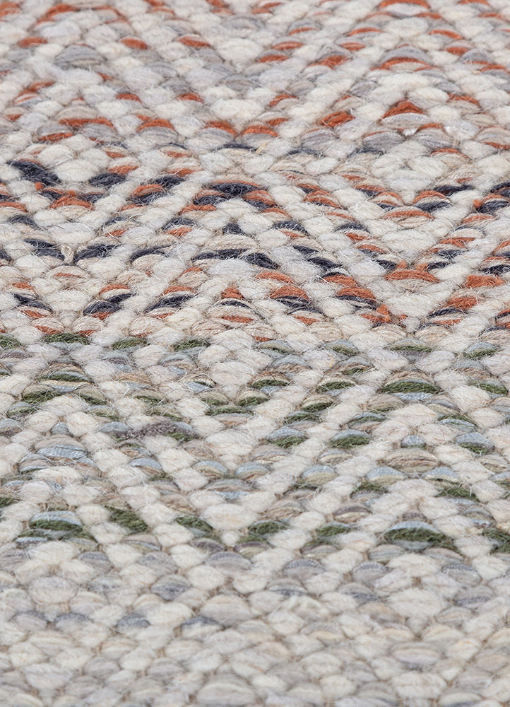 abrash grey and black wool and viscose flat weaves Rug - CloseUp