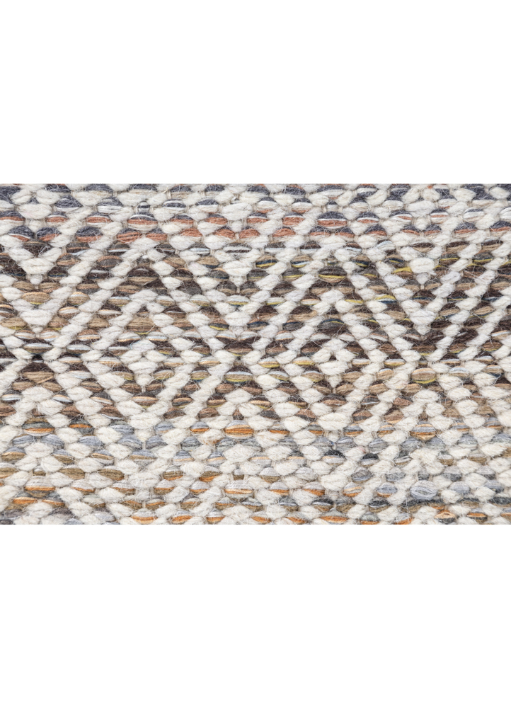 abrash blue wool and viscose flat weaves Rug - CloseUp