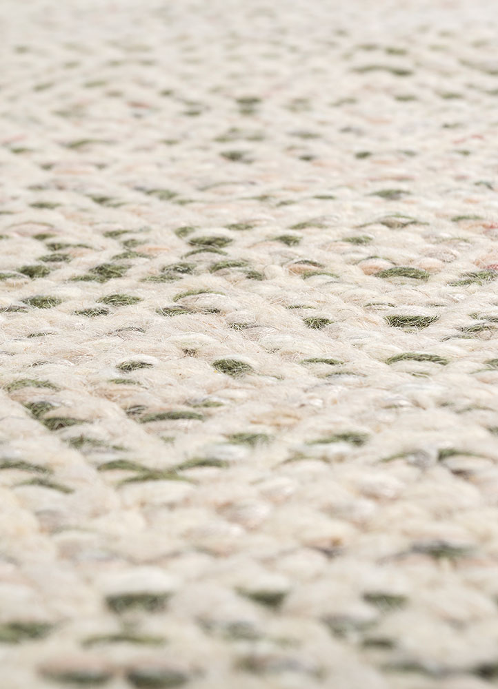 abrash green wool and viscose flat weaves Rug - CloseUp