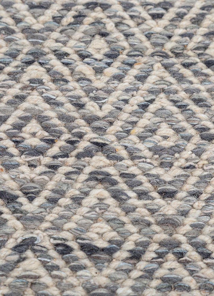 abrash grey and black wool and viscose flat weaves Rug - CloseUp