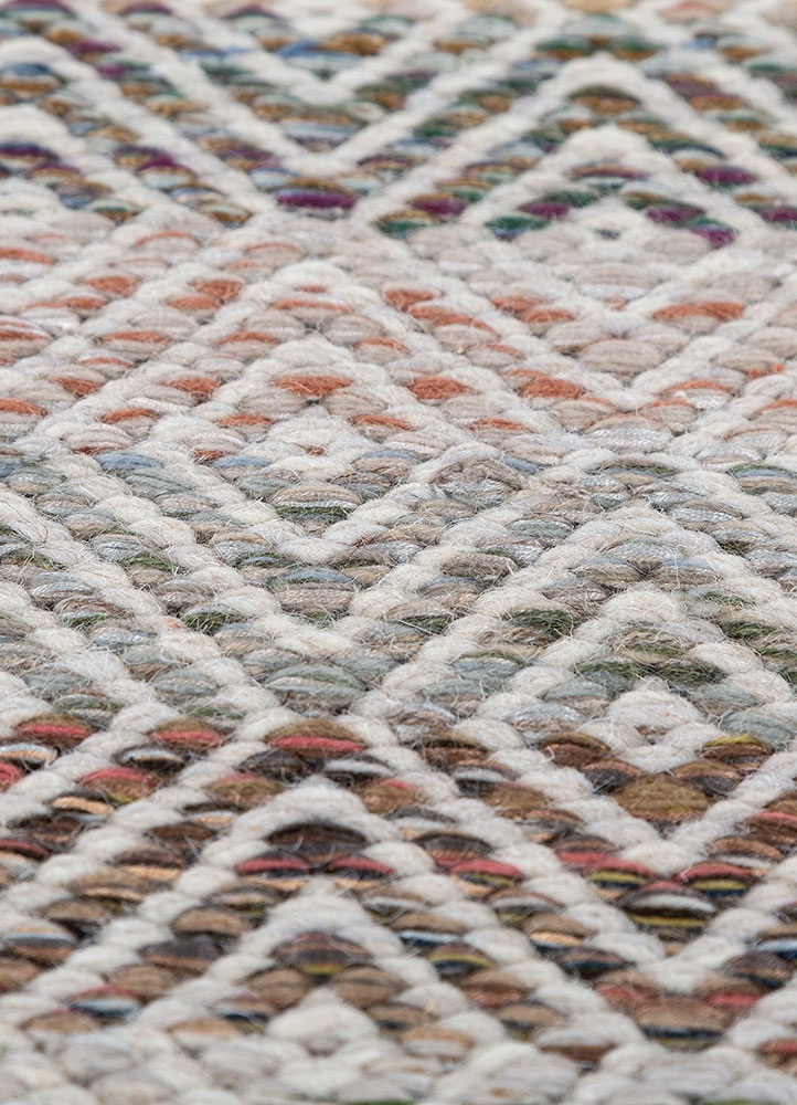 abrash blue wool and viscose flat weaves Rug - CloseUp