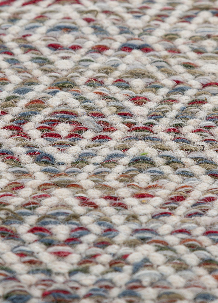 abrash red and orange wool and viscose flat weaves Rug - CloseUp