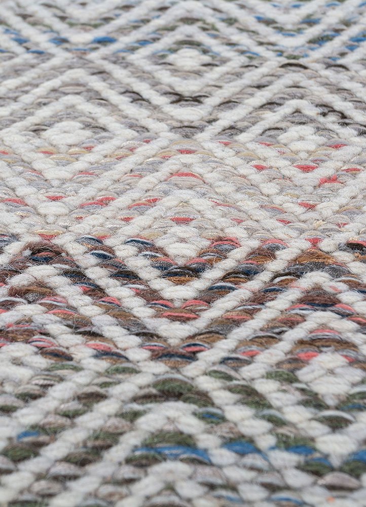 abrash red and orange wool and viscose flat weaves Rug - CloseUp