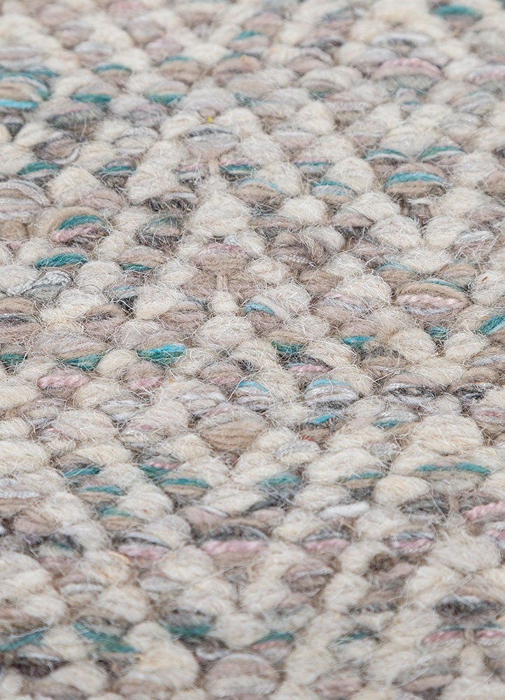 abrash blue wool and viscose flat weaves Rug - CloseUp