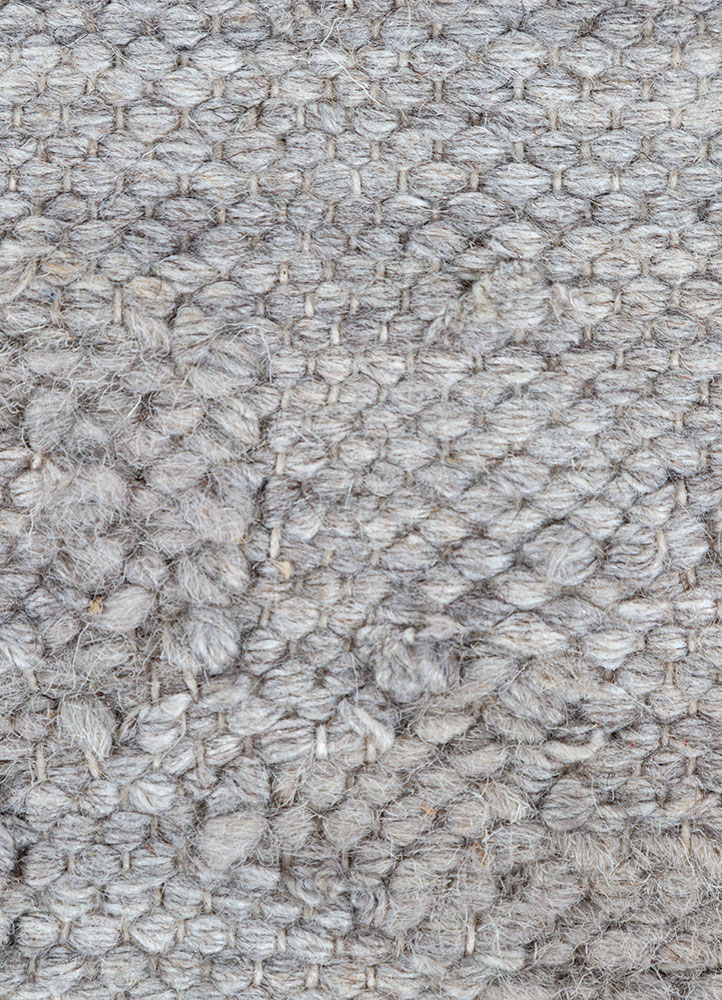 bedouin grey and black wool and viscose flat weaves Rug - CloseUp