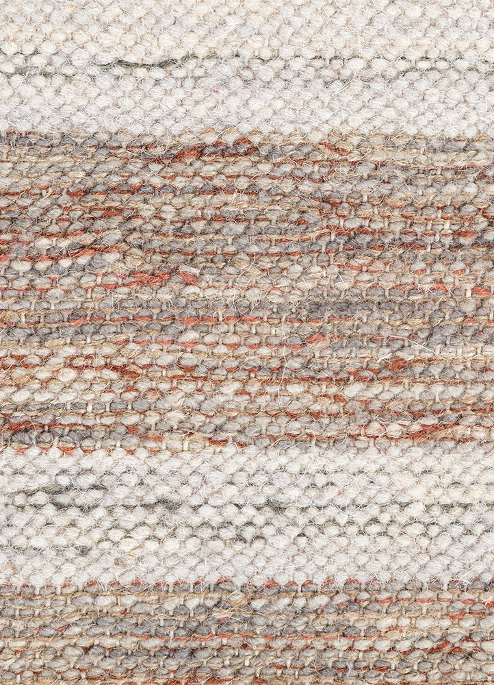 abrash blue wool and viscose flat weaves Rug - CloseUp