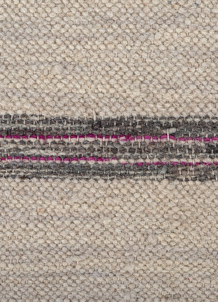 abrash grey and black wool and viscose flat weaves Rug - CloseUp