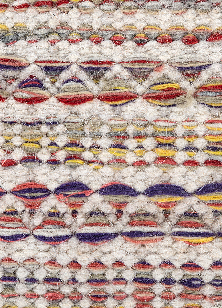 abrash red and orange wool and viscose flat weaves Rug - CloseUp