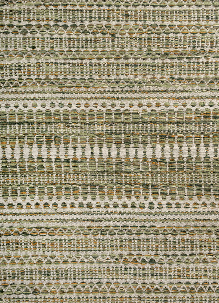 abrash ivory wool and viscose flat weaves Rug - CloseUp
