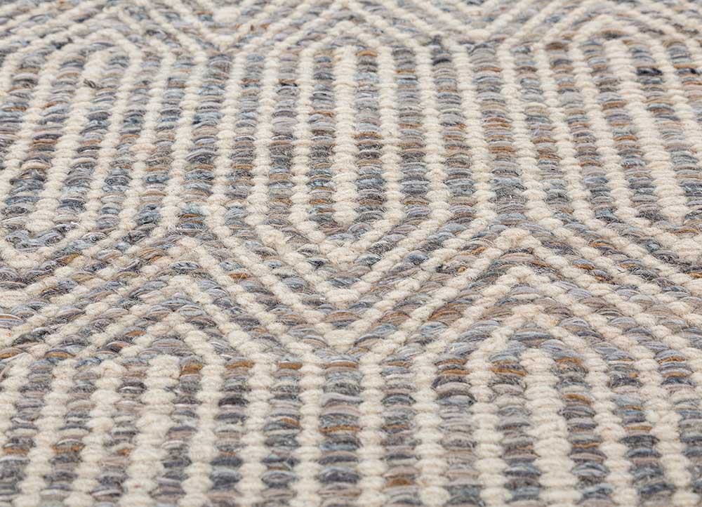 abrash grey and black wool and viscose flat weaves Rug - CloseUp