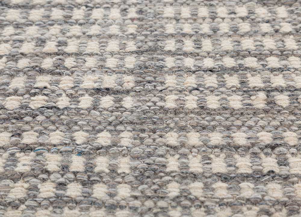abrash grey and black wool and viscose flat weaves Rug - CloseUp