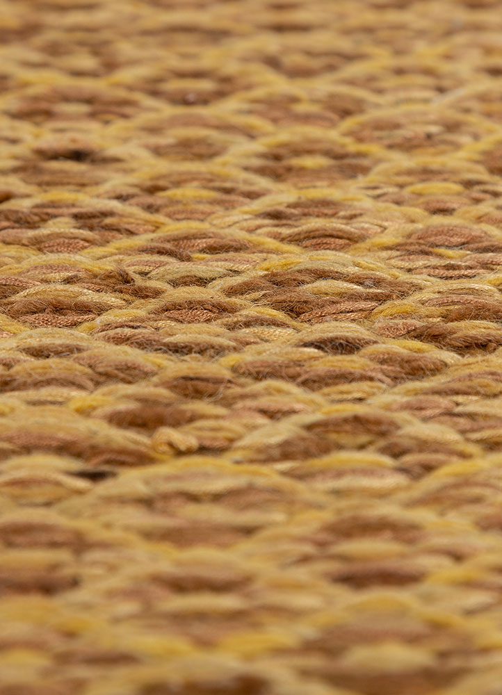 abrash red and orange wool and viscose flat weaves Rug - CloseUp