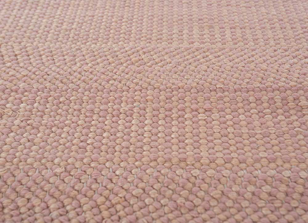 abrash pink and purple wool and viscose flat weaves Rug - CloseUp
