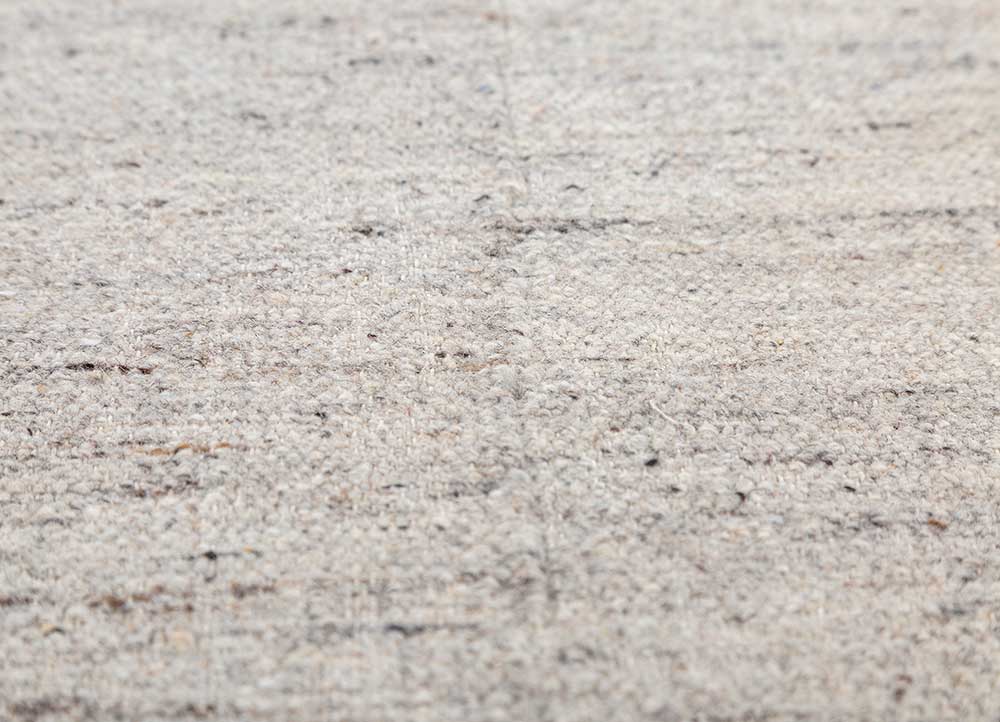 abrash beige and brown wool and viscose flat weaves Rug - CloseUp