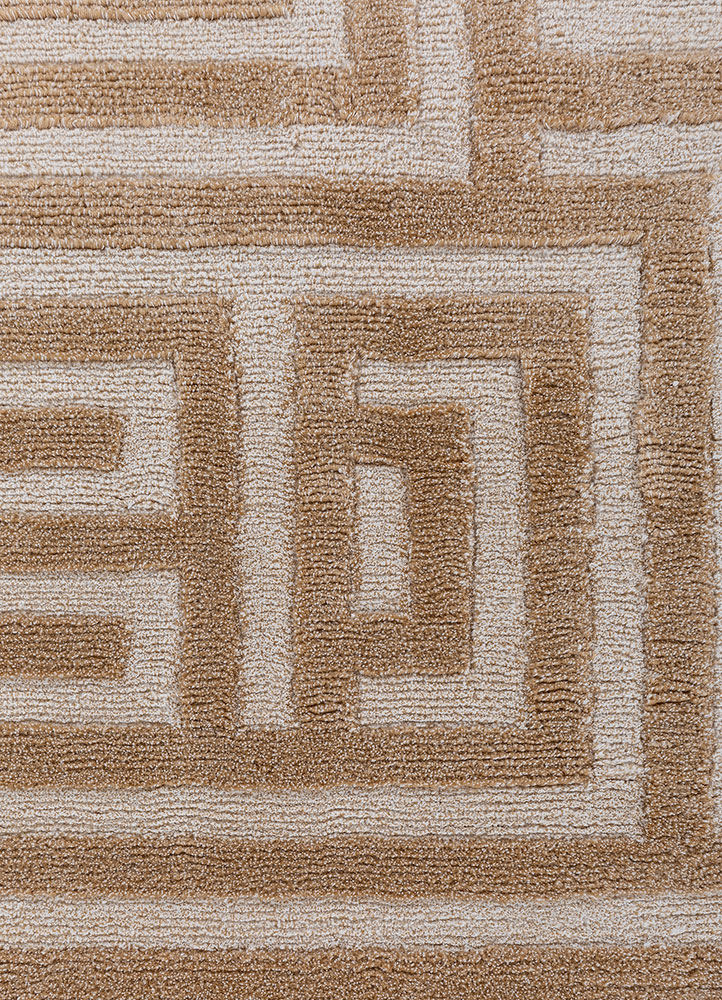 blythe beige and brown acrylic hand knotted Rug - CloseUp