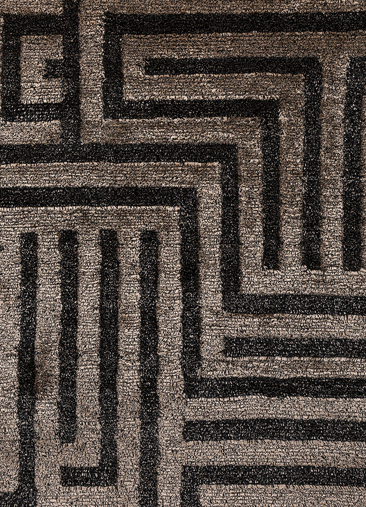 blythe beige and brown acrylic hand knotted Rug - CloseUp