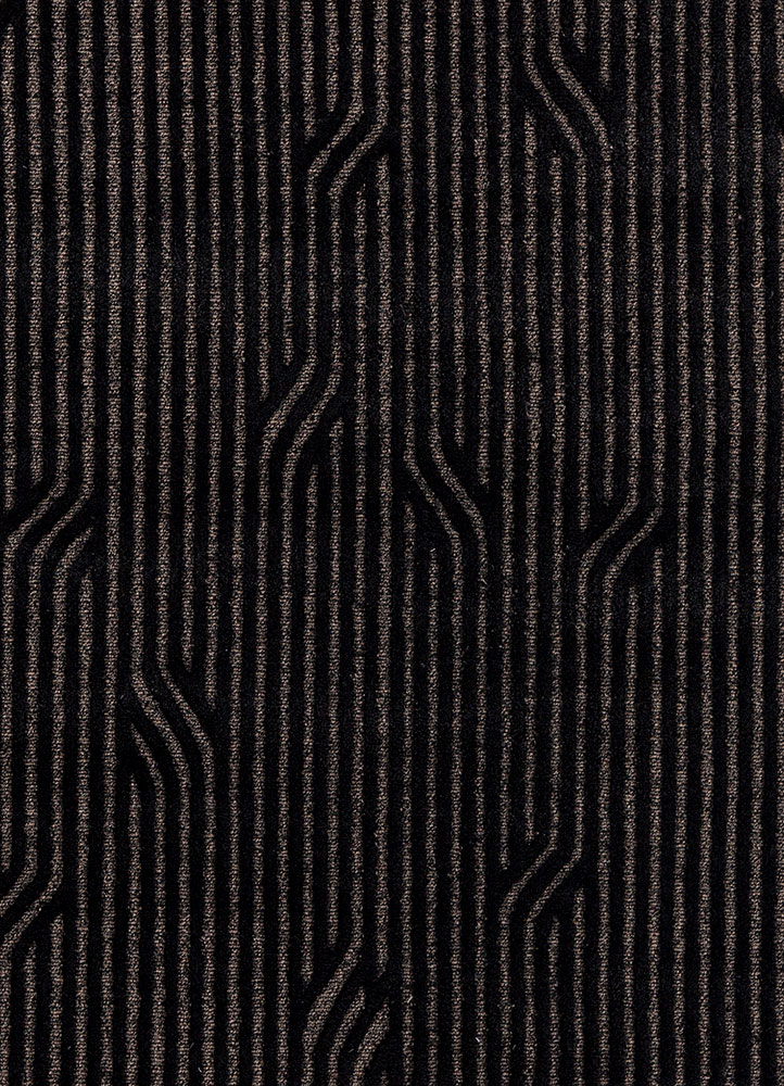 verve grey and black acrylic hand knotted Rug - CloseUp