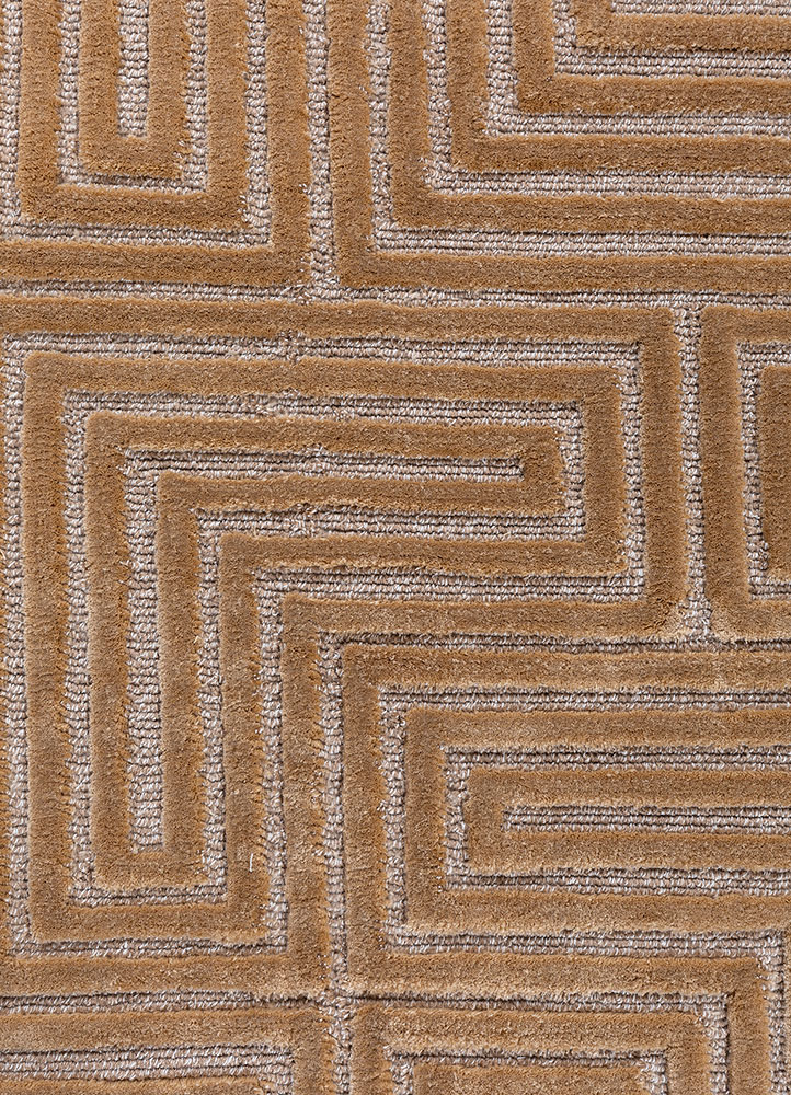blythe beige and brown acrylic hand knotted Rug - CloseUp