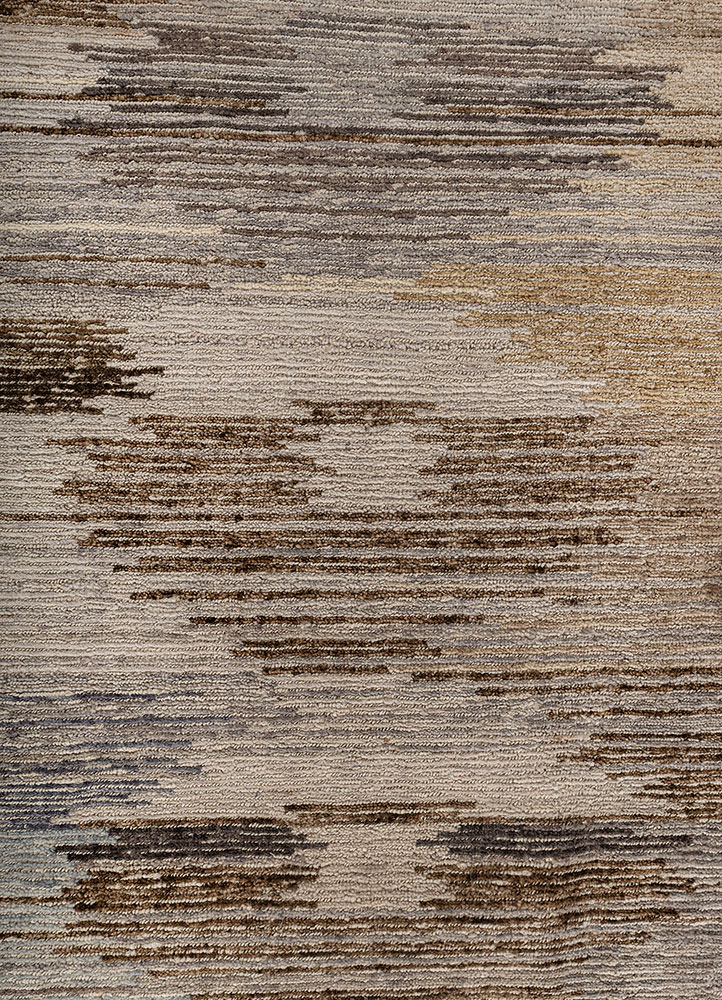 savana ivory wool hand knotted Rug - CloseUp