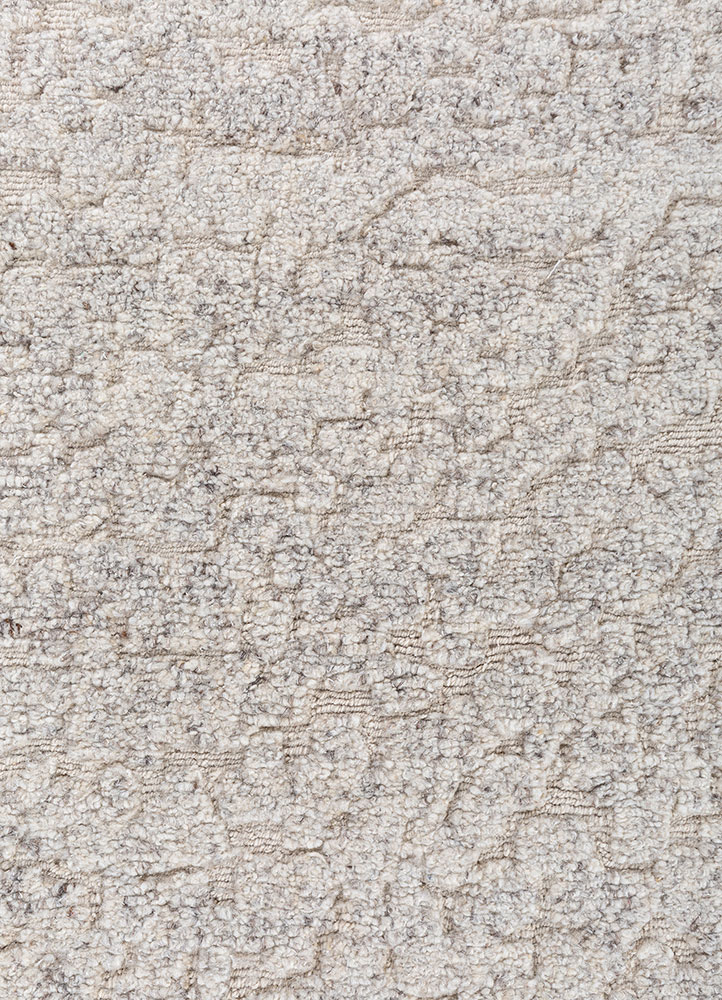 aprezo ivory wool hand knotted Rug - CloseUp