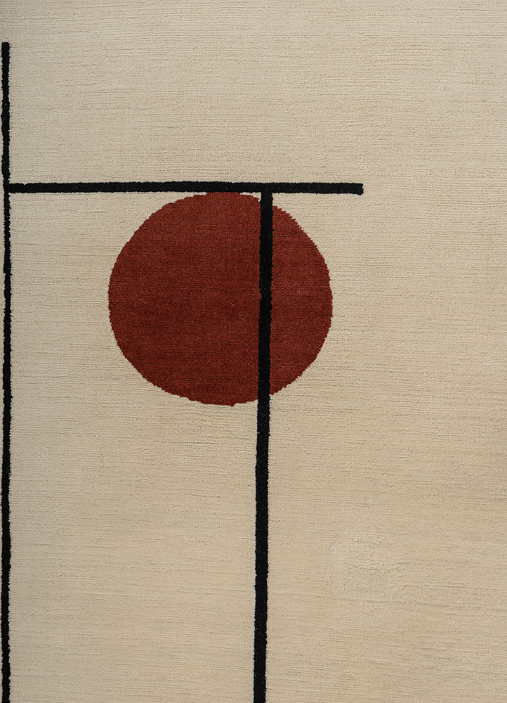 sthir green wool hand knotted Rug - CloseUp