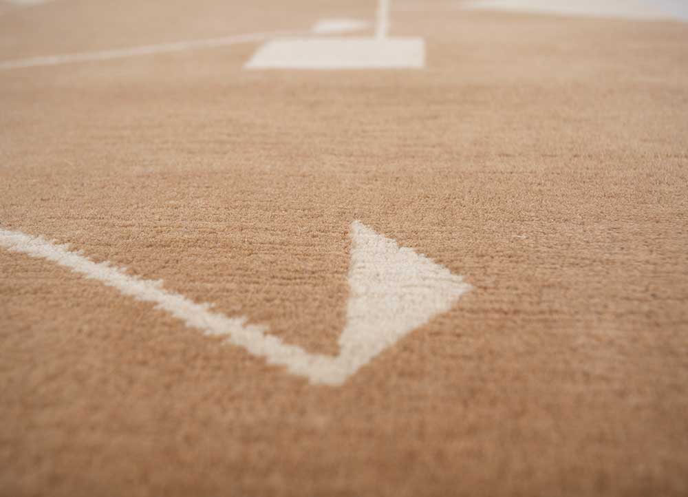 sthir gold wool hand knotted Rug - CloseUp