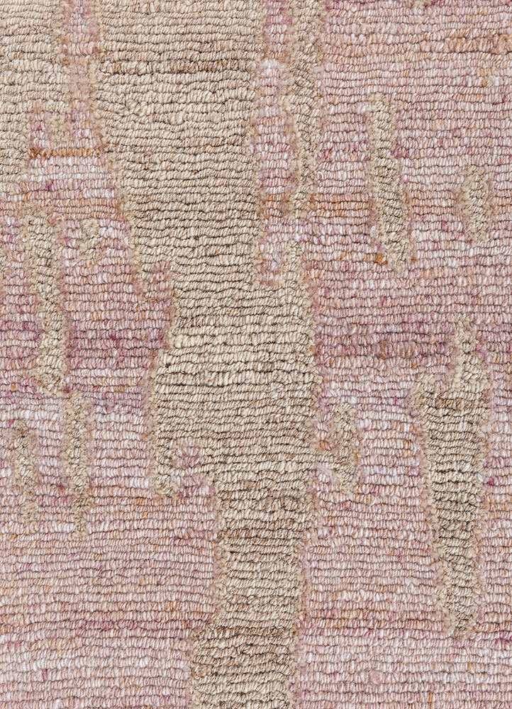 aprezo beige and brown nylon hand knotted Rug - CloseUp