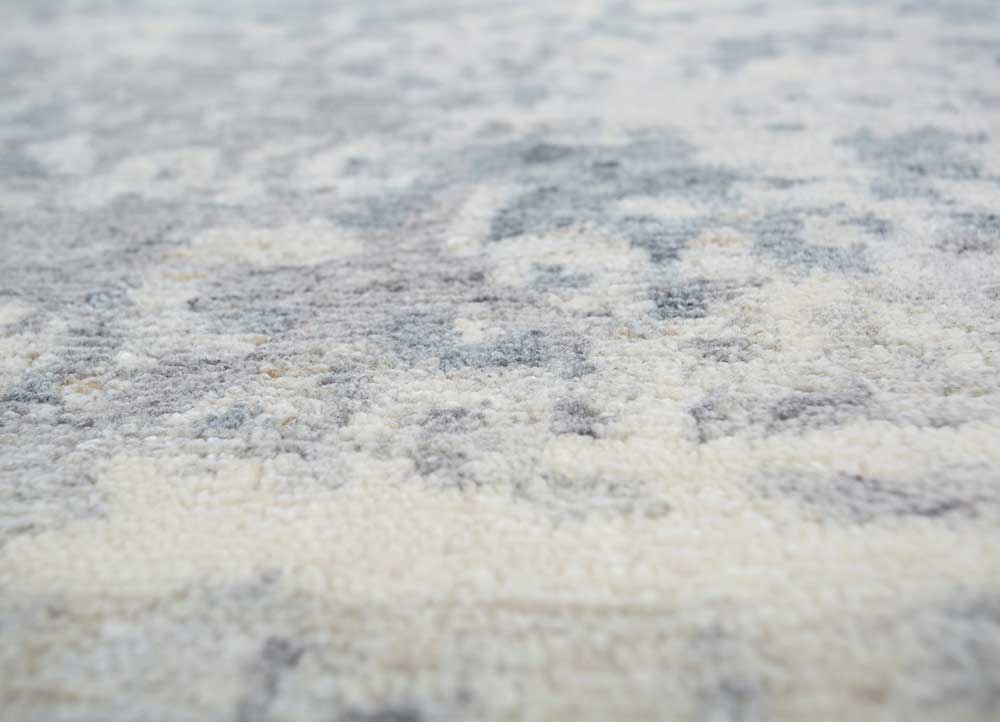 entropy grey and black wool hand knotted Rug - CloseUp