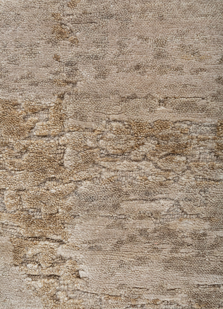 entropy grey and black wool and tencil hand knotted Rug - CloseUp