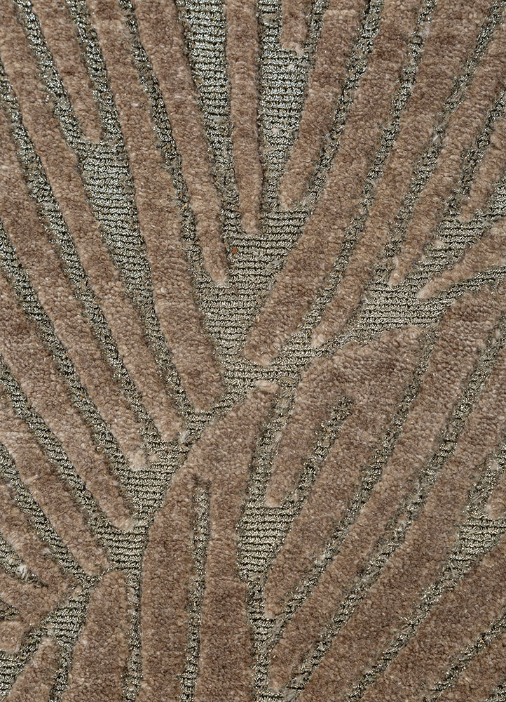 azalea beige and brown wool hand knotted Rug - CloseUp