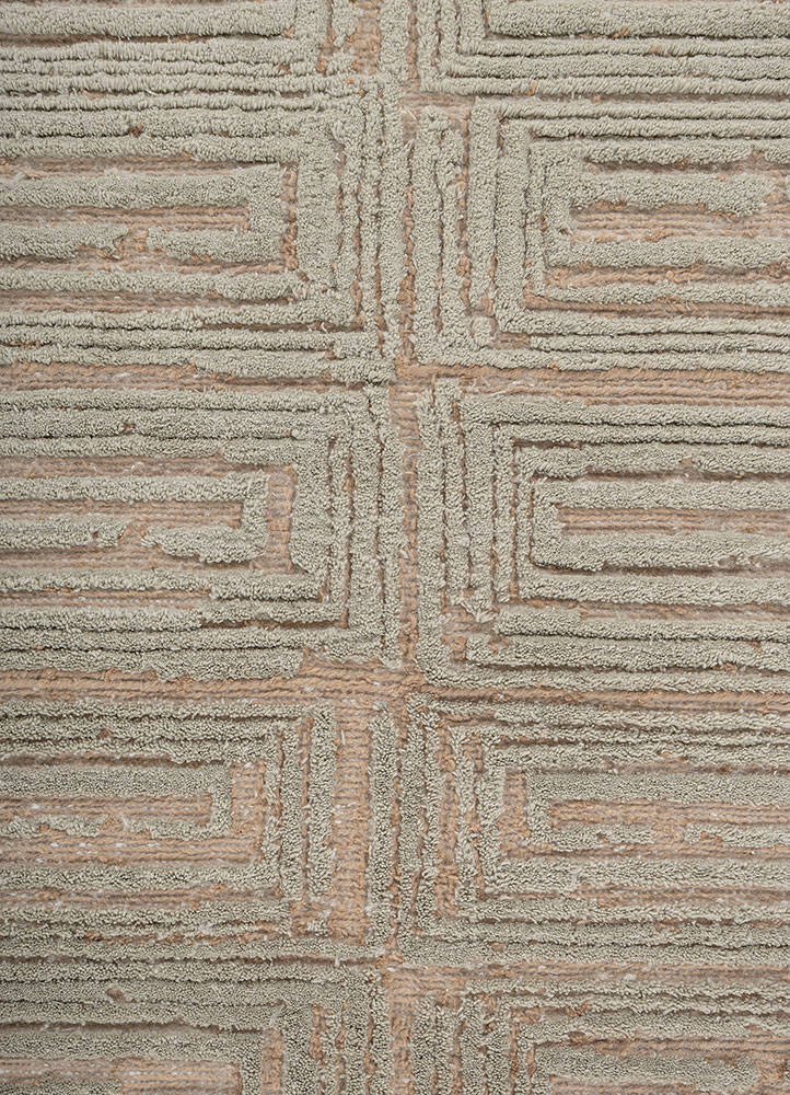 blythe beige and brown acrylic hand knotted Rug - CloseUp