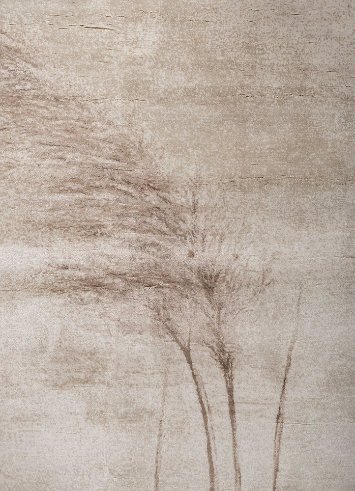 entropy ivory bamboo silk hand knotted Rug - CloseUp