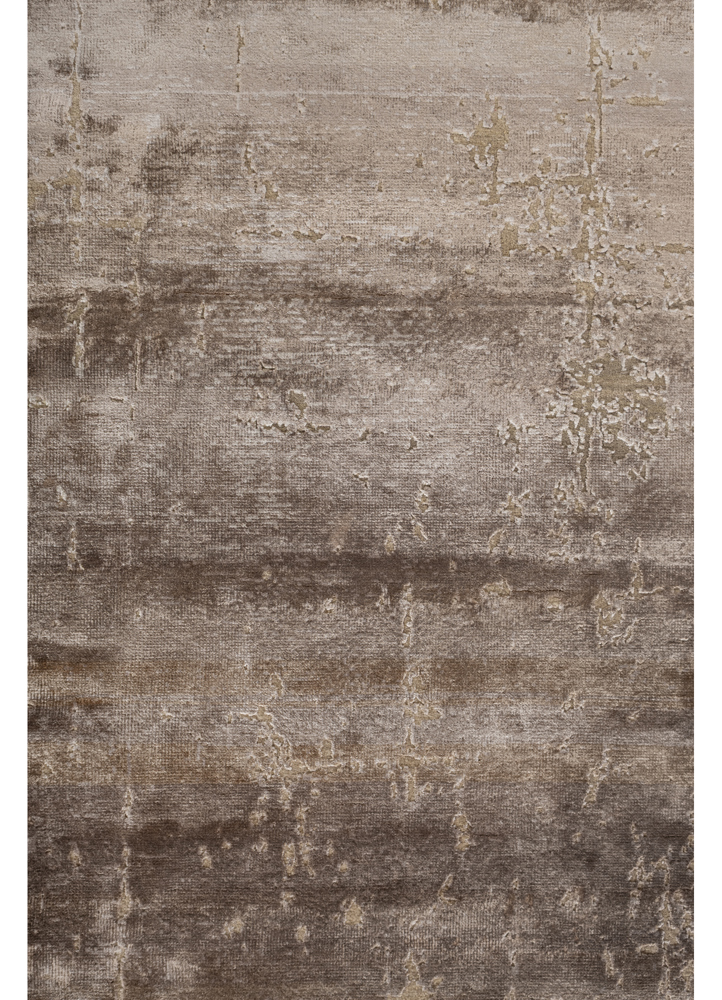 entropy ivory wool and bamboo silk hand knotted Rug - CloseUp